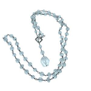 Silpada Sterling Silver Clear Glass Nugget Toggle 35" Long Necklace  N1503 $129